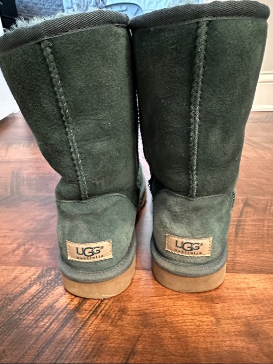 UGG Shoes - UGG Women's Classic Short Suede Shearling Lined Boots in Dark Green